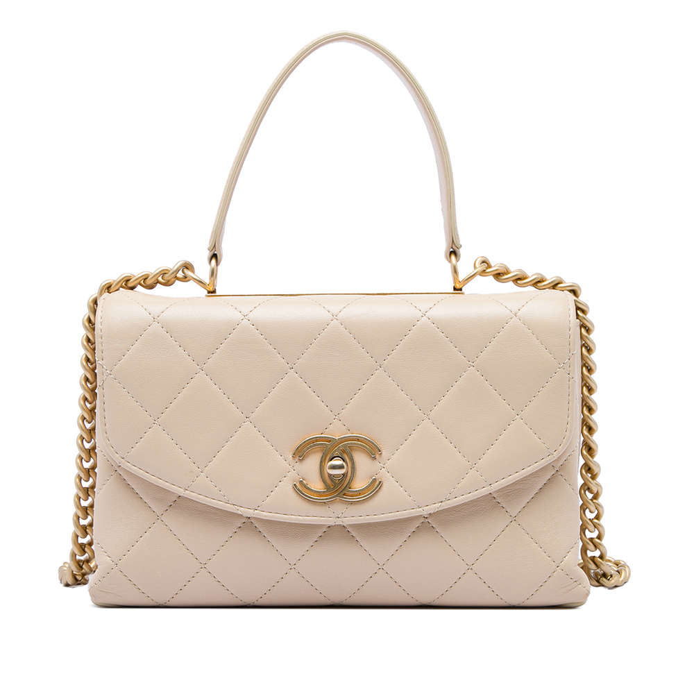Pre-Loved Chanel Medium Quilted Lambskin Trendy Spirit Top Handle Bag